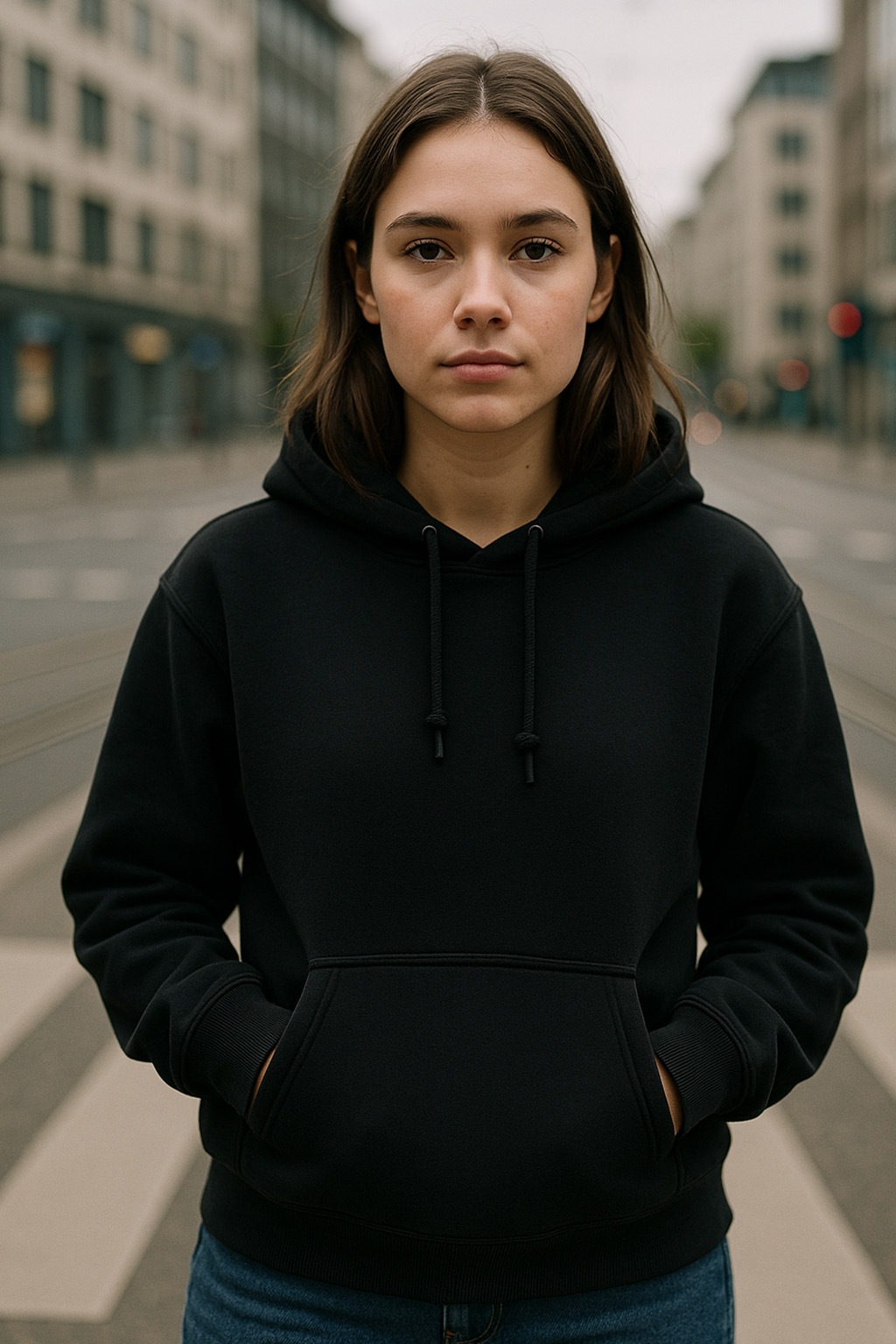 Czarna kangurka bluza